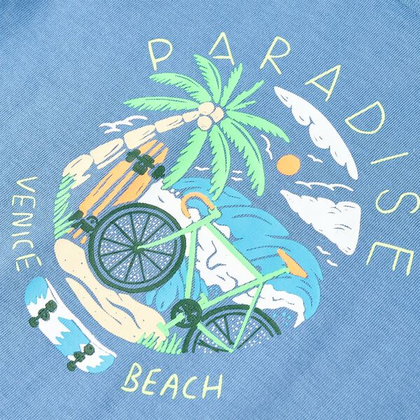 Детска тениска, средно синя, 140