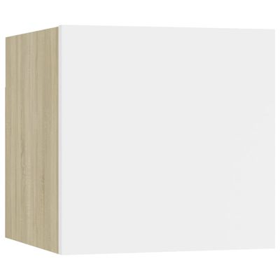 vidaXL ТВ шкафове за стенен монтаж 8 бр бяло дъб сонома 30,5x30x30 см