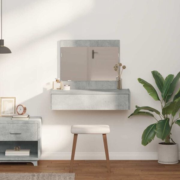 vidaXL Тоалетка с чекмедже Сив 83 x 40 x 70 см Инженерно дърво