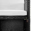 vidaXL Градински комплект с възглавници, 11 части, черен полиратан