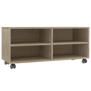 vidaXL ТВ шкаф с колелца, дъб сонома, 90x35x35 см, инженерно дърво