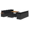 vidaXL Градински Софа Комплект с възглавница 11 pcs Черно