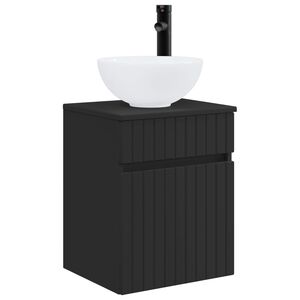 vidaXL Мивка за стена Черно 39 x 35 x 63 см Инженерна дървесина