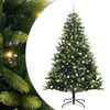 vidaXL Изкуствен сгъваем коледен дърво с 300 LED светлини Зелен 240 cm