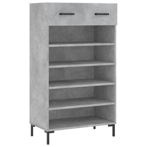 vidaXL Шкаф за обувки, бетонно сив, 60x35x105 см, инженерно дърво