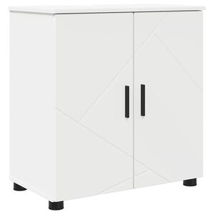 vidaXL Шкаф за баня Бяло 61 x 35 x 64 см Инженерно дърво & Метал