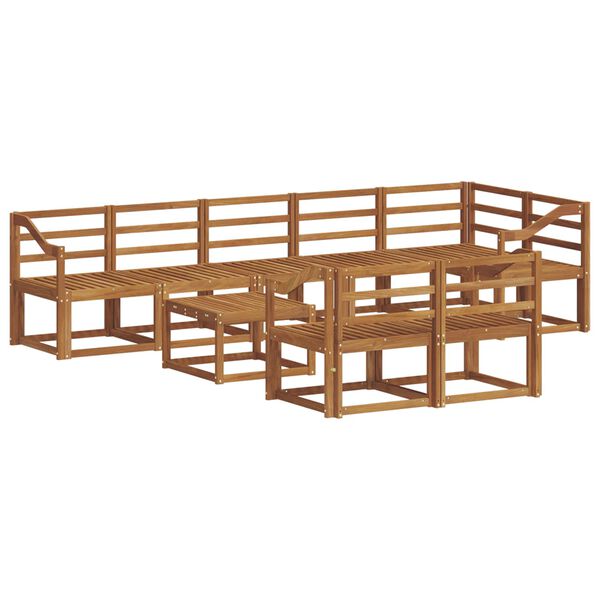 vidaXL Комплект дивани за открито 9 pcs Естествен