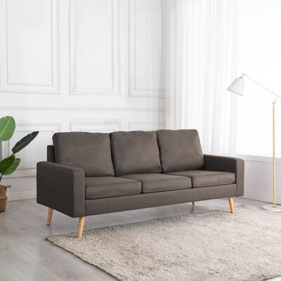 vidaXL 3-местен диван, таупе, текстил