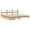 vidaXL Легло с етажерка за книги, без матрак, 200x200 см, бор масив