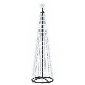 vidaXL Конусовидна коледна елха с LED светлини 180 см