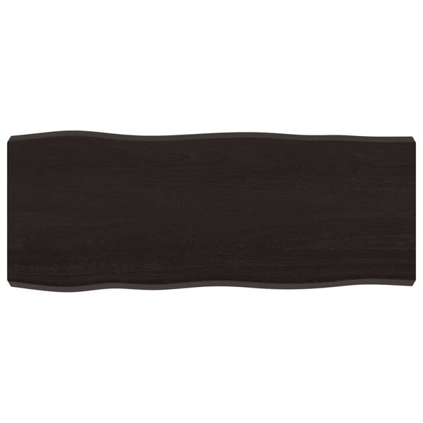 vidaXL Плот за маса тъмнокафяв 100x40x(2-6) см обработен масивен дъб