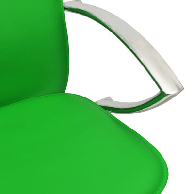 vidaXL Бар табуретки, 2 бр, зелени, изкуствена кожа