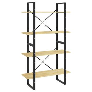 vidaXL 4-етажна библиотека, 80x30x140 см, борово дърво масив