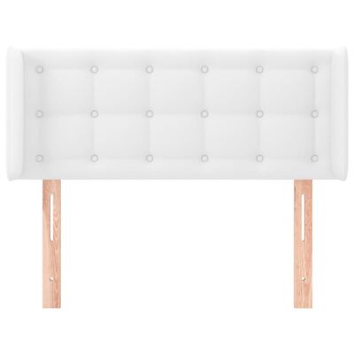 vidaXL Горна табла за легло, Бяла, 103x16x78/88 см, изкуствена кожа