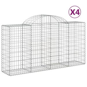 vidaXL Габионни кошници арка 4 бр 200x50x100/120 см поцинковано желязо