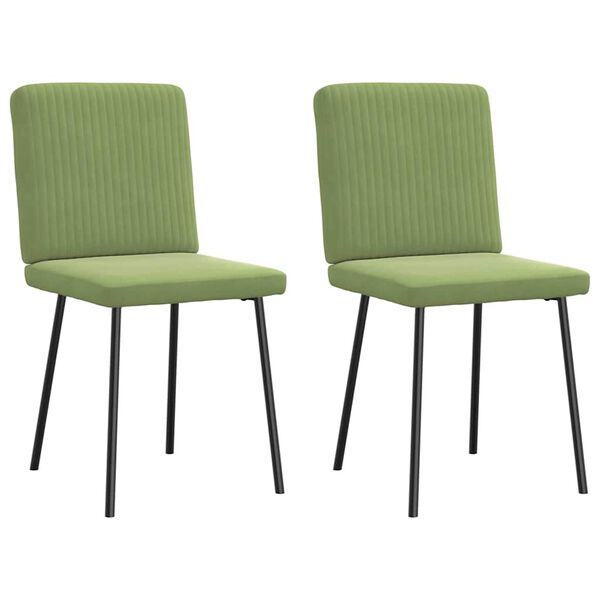 vidaXL Трапезни столове, 2 бр, светлозелени, кадифе