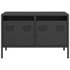 vidaXL ТВ шкаф, черен, 68x39x43,5 см, студеновалцувана стомана