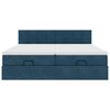 vidaXL Османска легло с матраци и LED, тъмносиньо, 200x200 см, кадифе
