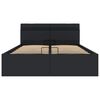 vidaXL Легло с повдигащ механизъм и LED черно еко кожа 140x200 cм