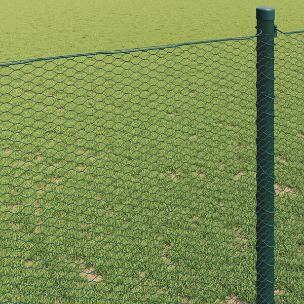 vidaXL Шестоъгълна ограда Зелен 1,4 x 10 m ПВЦ