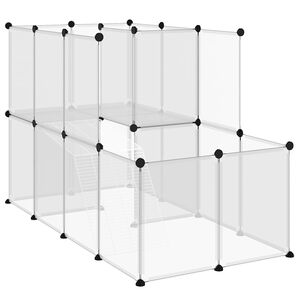 vidaXL Клетка за малки животни прозрачна 142x74x93 см PP и стомана