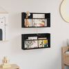 vidaXL Етажерка за списания с рафт 2 pcs Черния дъб 60 x 12 x 30 см