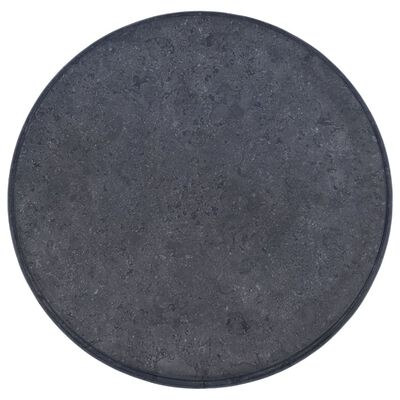 vidaXL Плот за маса, черен, Ø60x2,5 см, мрамор