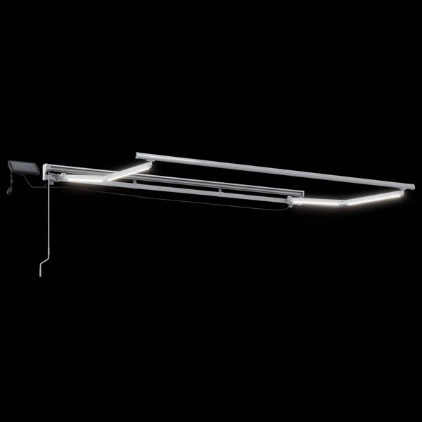 vidaXL Ръчна рамка за сенник с LEDs Бургундско червен 2,5 x 2 m