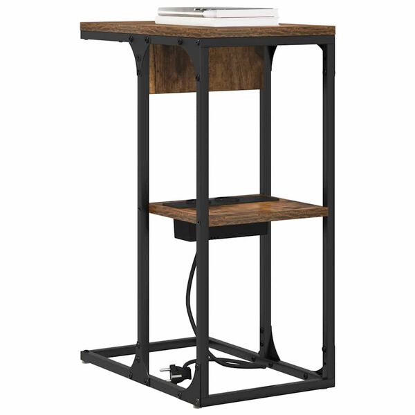 vidaXL Нощен шкаф Димян дъб 41,5 x 26 x 60,5 см Инженерно дърво