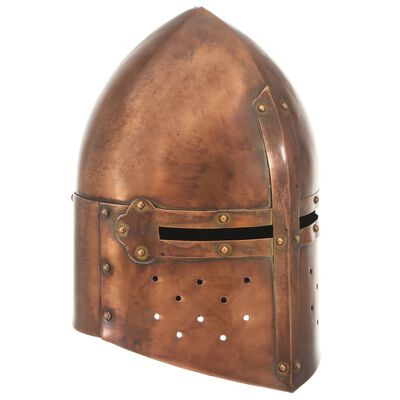 vidaXL Средновековен рицарски шлем антик реплика ЛАРП цвят мед стомана