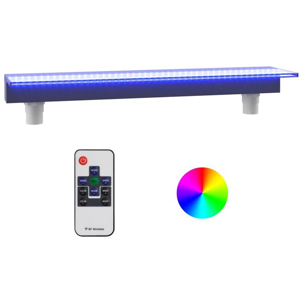 vidaXL Преливник за водопад с RGB LED, акрил, 90 см