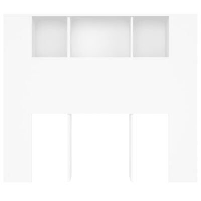 vidaXL Табла за легло тип шкаф, бяла, 120x18,5x102,5 см