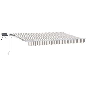 vidaXL Прибираща се тента Светлосив и бял 300 x 250 cm