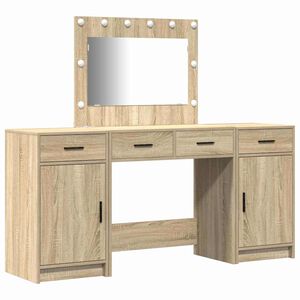 vidaXL Тоалетка 3 бр. Кафяво 78,5 x 41 x 135 см Инженерна дървесина