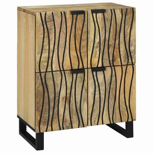 vidaXL Шкаф Кафяво 60 x 33 x 75 cm мангово дърво масив