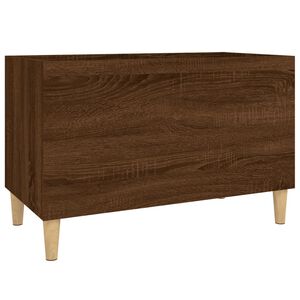 vidaXL Шкаф за винилови плочи кафяв дъб 74,5x38x48 см инженерно дърво