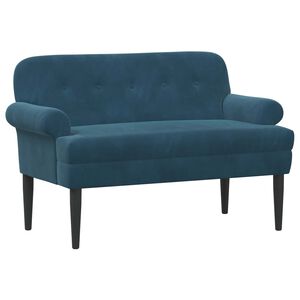 vidaXL Двуместен диван с копчета Синьо 120 x 66 x 78 см Кадифе