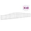 vidaXL Габионни кошници арка 10 бр 400x30x40/60 см поцинковано желязо