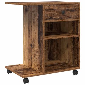 vidaXL Стойка за принтер Старо дърво 60 x 40 x 68,5 см