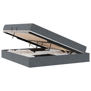 vidaXL Легло с място за съхранение и матрак Тъмен сив 180 x 200 cm