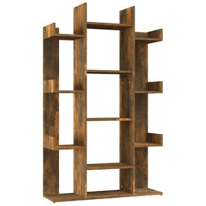 vidaXL Библиотека, опушен дъб, 86x25,5x140 см, инженерно дърво