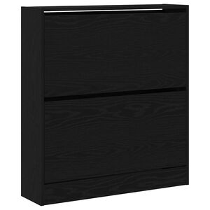 vidaXL Шкаф за обувки 80 x 21 x 87,5 cm Инженерна дървесина Черния дъб
