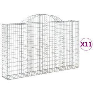 vidaXL Габионни кошници арка 11 бр 200x30x120/140см поцинковано желязо