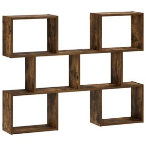 vidaXL Стенен рафт Опушен дъб 103 x 17 x 80 cm Инженерна дървесина