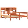 vidaXL Легло с етажерка за книги, без матрак, 200x200 см, бор масив