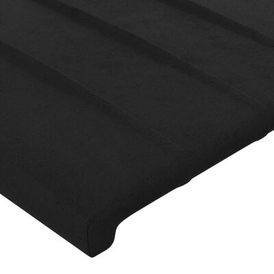 vidaXL Горна табла за легло с уши, черна, 203x16x118/128 см, кадифе