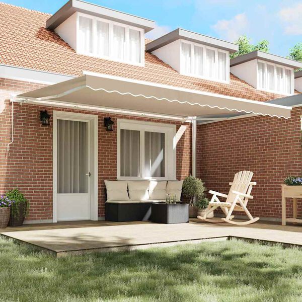 vidaXL Сенник Бежово 450 x 300 x 165 см Полиестер и метал