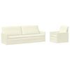 vidaXL Комплект дивани 2 pcs Кремаво Кордюрова тъкан