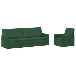 vidaXL Комплект дивани 2 pcs Джунглово зелено Кордюрова тъкан