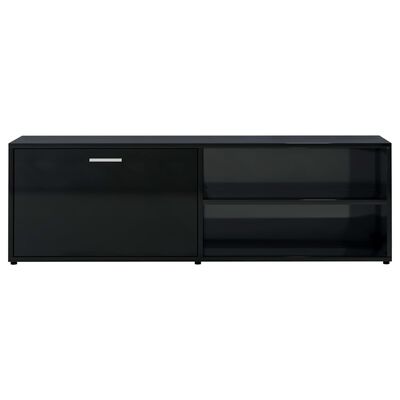 vidaXL ТВ шкаф, черен гланц, 120x34x37 см, ПДЧ